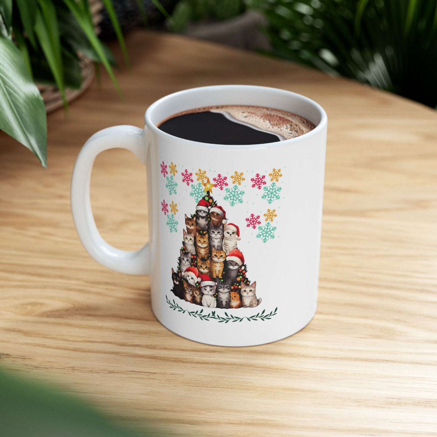 Funny Cats Christmas Mugs