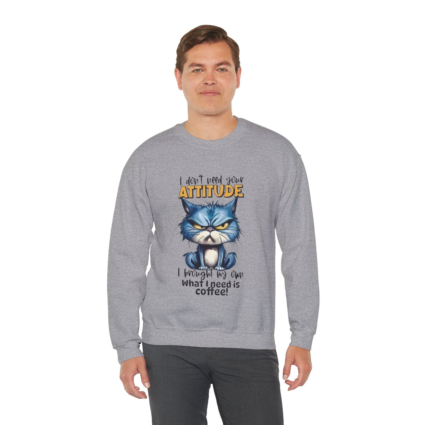 Funny Coffee Attitude Unisex Crewneck Sweatshirt