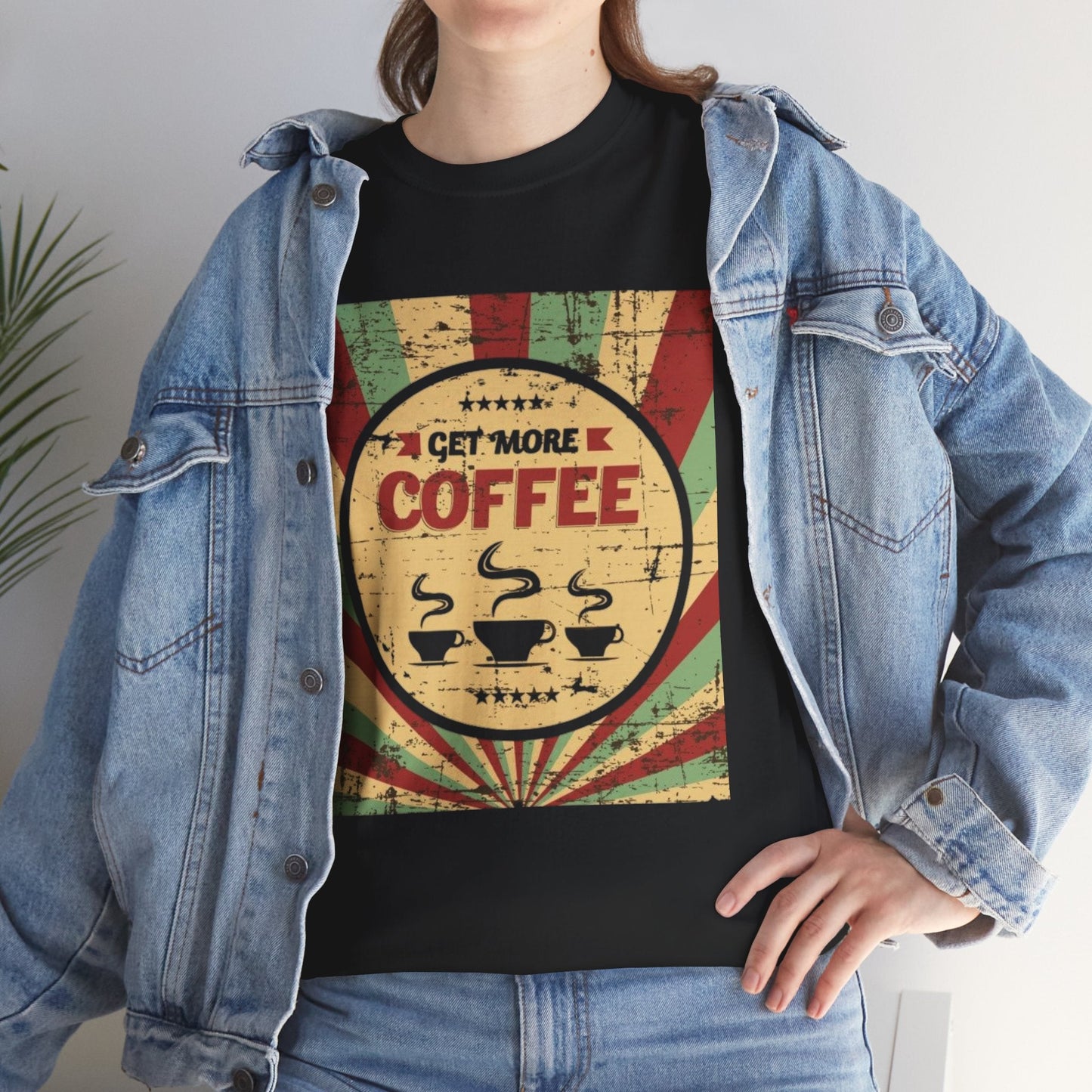 Get More Coffee Unisex Heavy Cotton Tee – Comfortable Coffee Lover's Shirt for Every Occasion