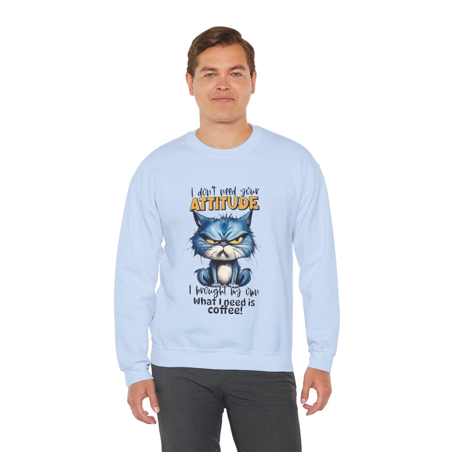 Funny Coffee Attitude Unisex Crewneck Sweatshirt