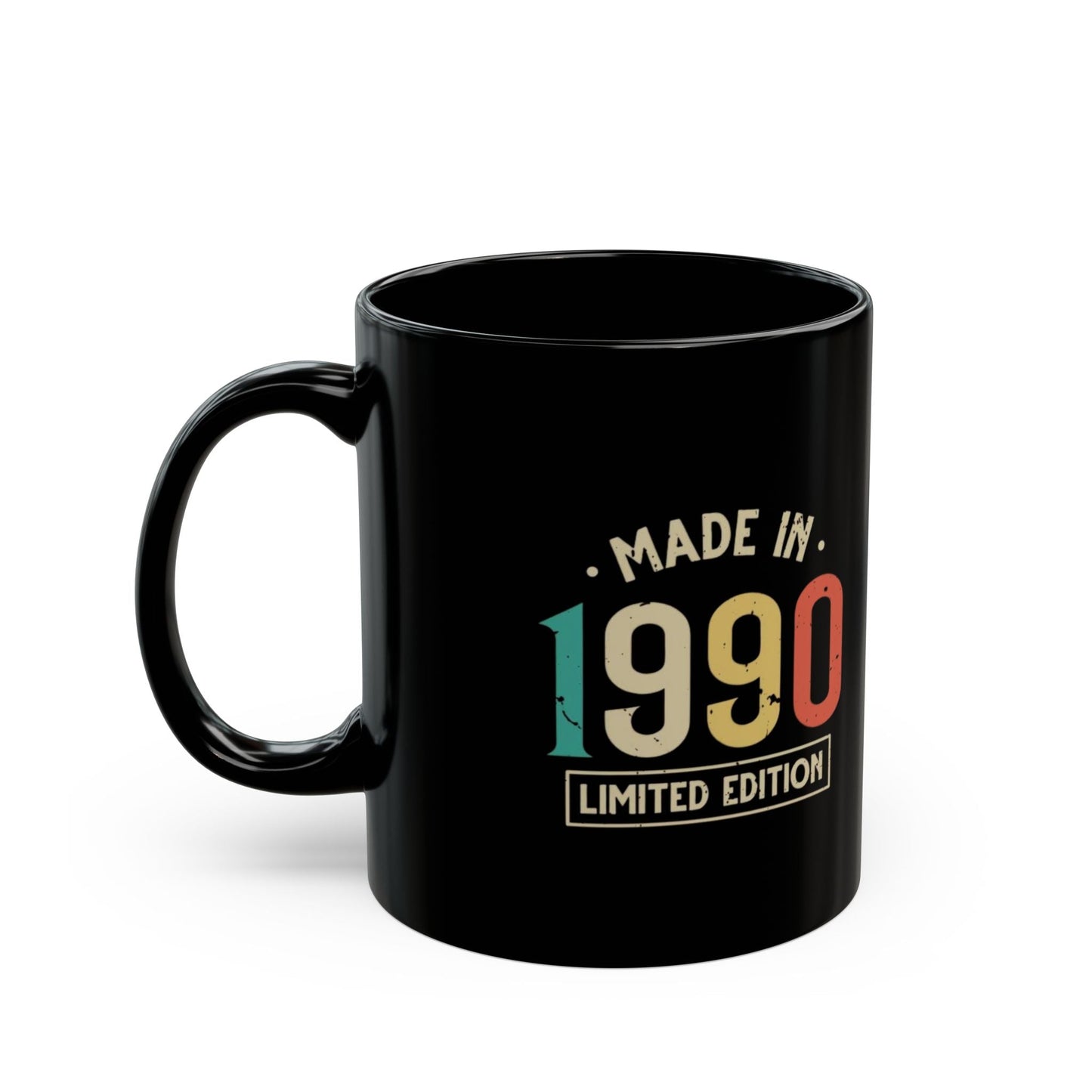 Limited Edition 1990 Black Coffee Mug - Perfect Gift for Milestone Birthdays