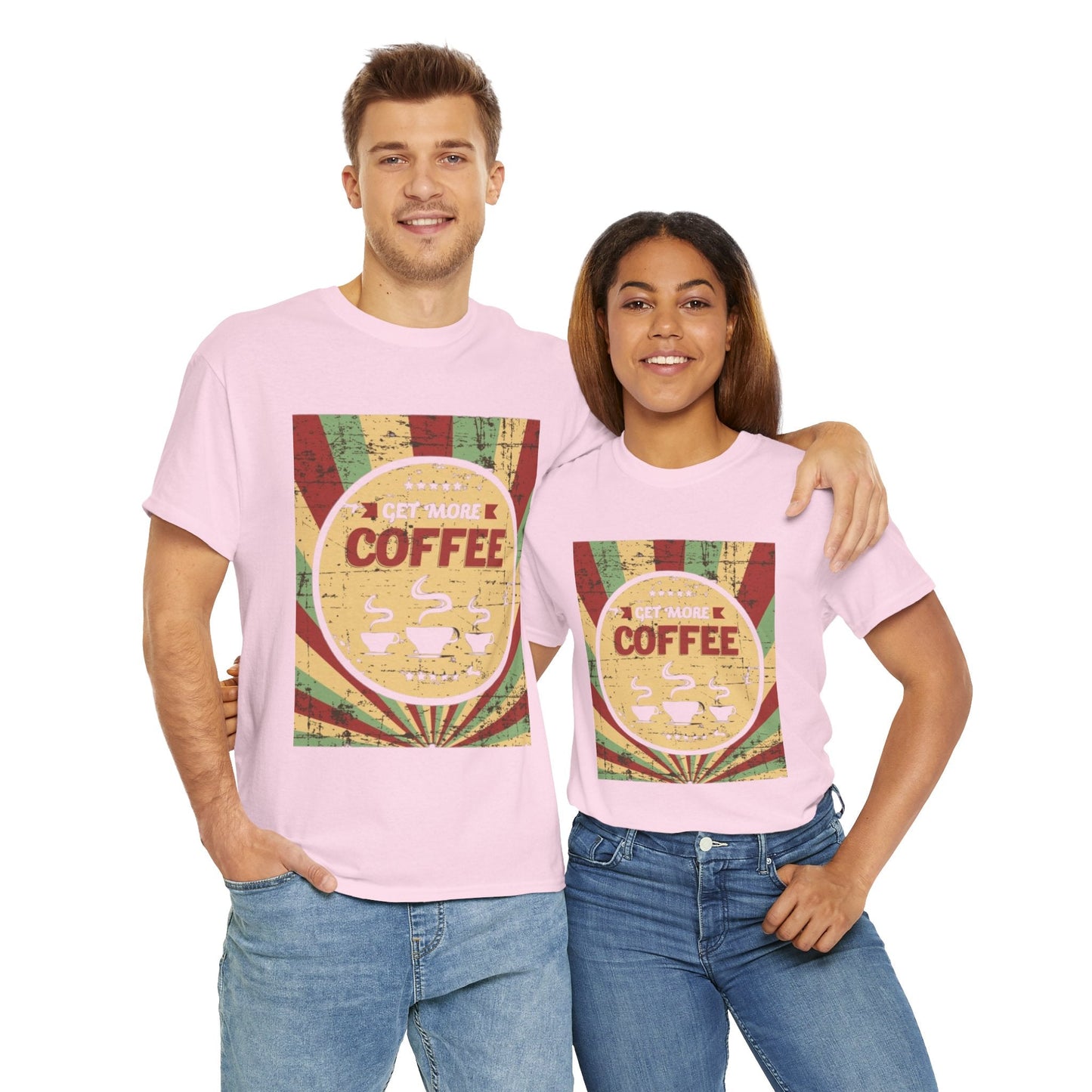 Get More Coffee Unisex Heavy Cotton Tee – Comfortable Coffee Lover's Shirt for Every Occasion