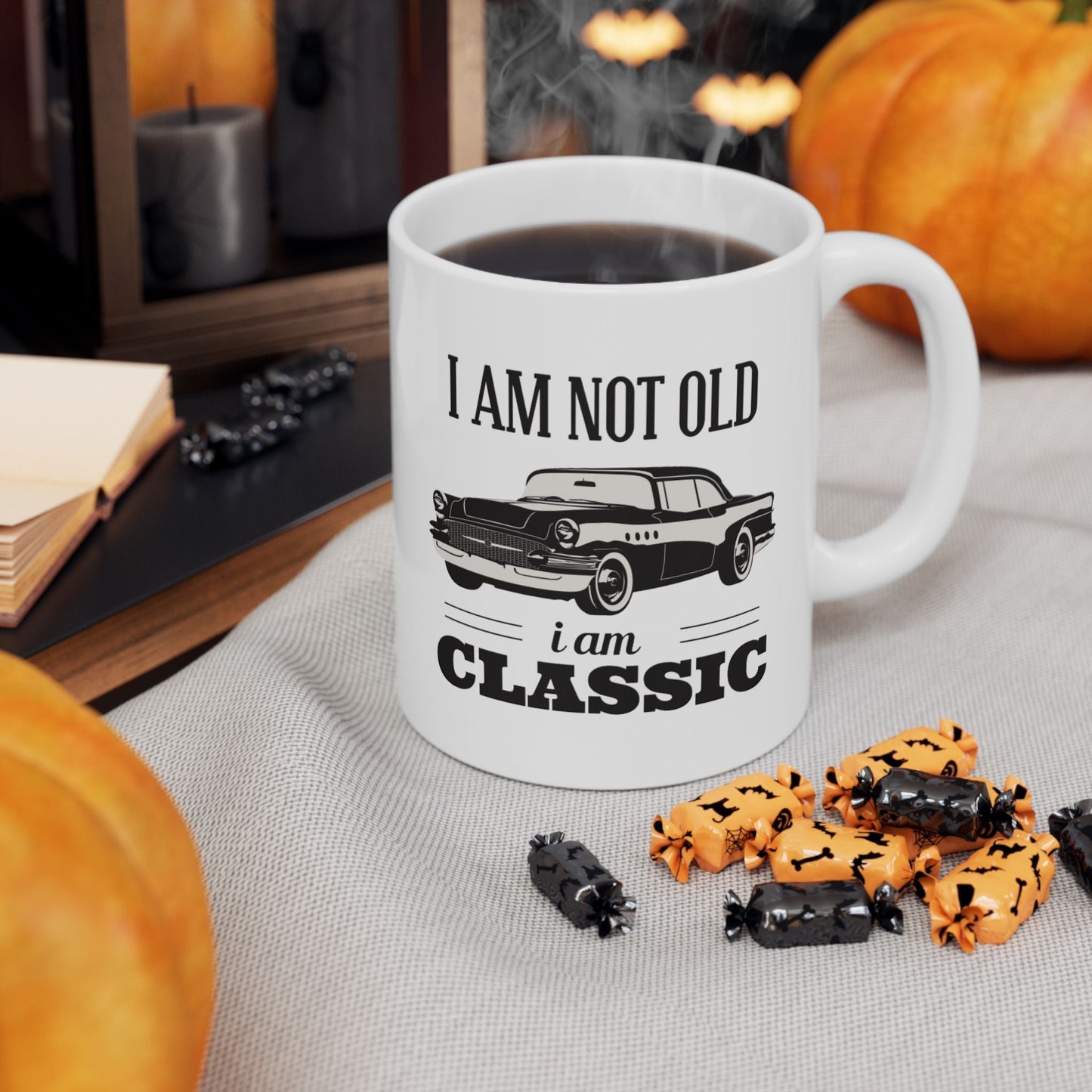 Classic Car Enthusiast Ceramic Mug - Perfect Gift for Men and Women