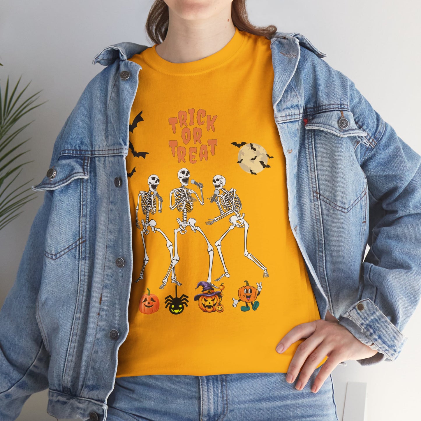 Trick or Treat Halloween Shirt, Halloween Skeleton Shirt, Dead Halloween T-shirt, Skull Shirt halloween Retro, Funny Pumpkin Shirt, Funny Skeleton Gift