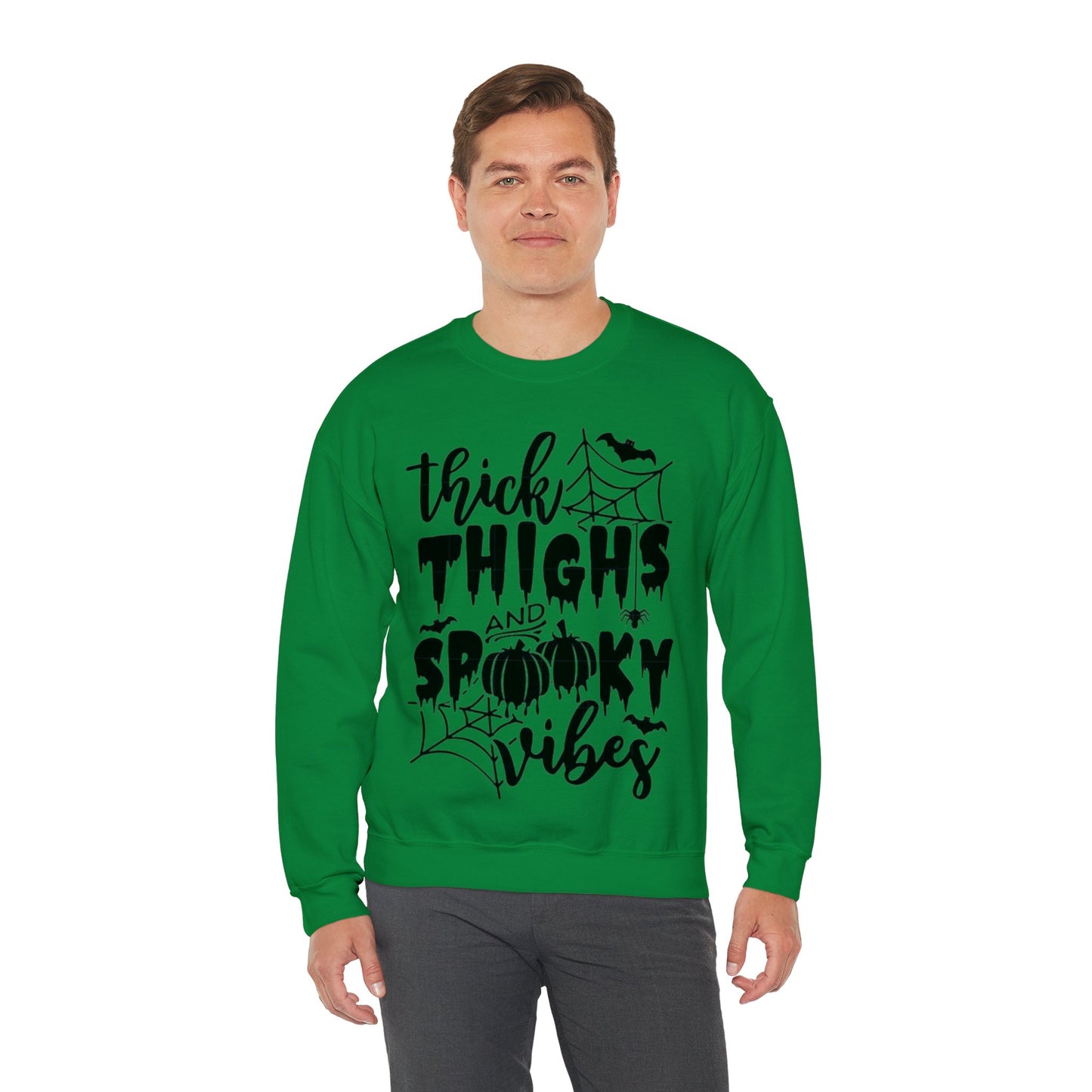 Thick Thighs Spooky Vibes Sweatshirts, Funny Halloween Ghosts Shirt, Halloween Pumpkin Shirts, Spooky Season, Girly Ghosts Halloween Shirts