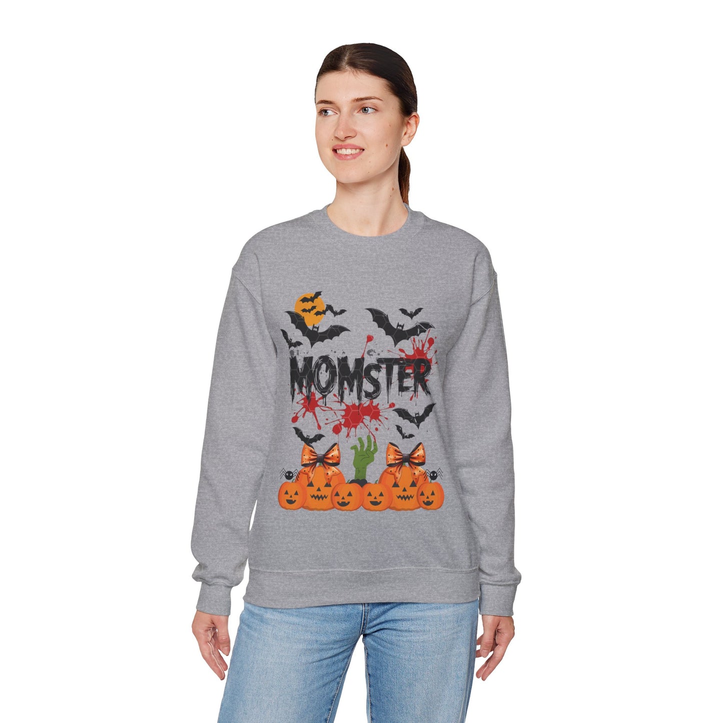 Momster Sweatshirt, Funny Halloween Crewneck Sweatshirts for Women