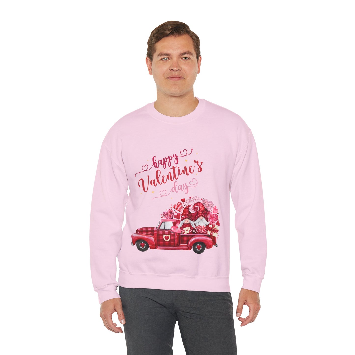 Happy Valentine's Day Truck Hearts Sweatshirt, Love Car Valentines Day Gift