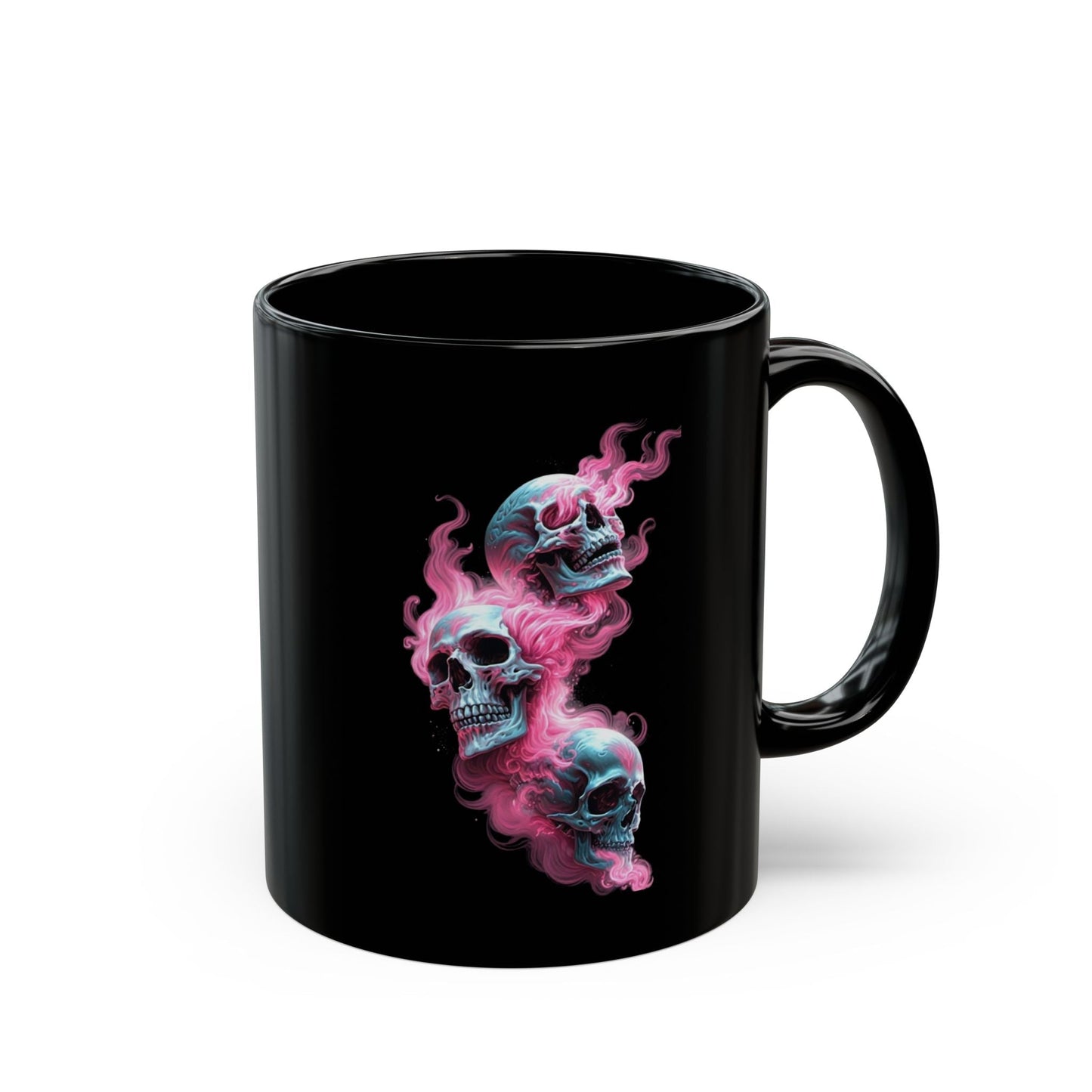 Edgy Skull Black Coffee Mug - 11oz/15oz | Perfect for Halloween & Gothic Decor