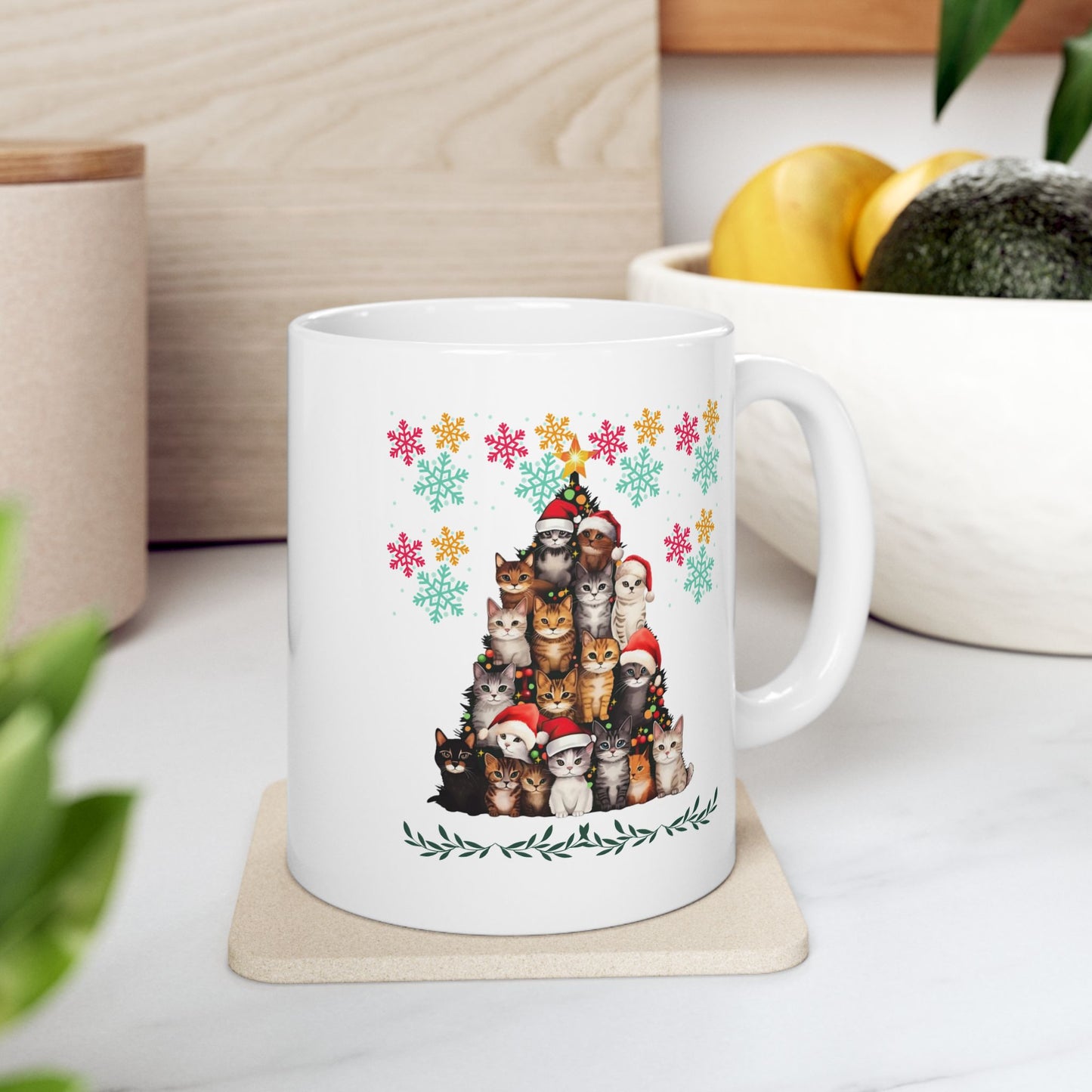 Funny Cats Christmas Mugs