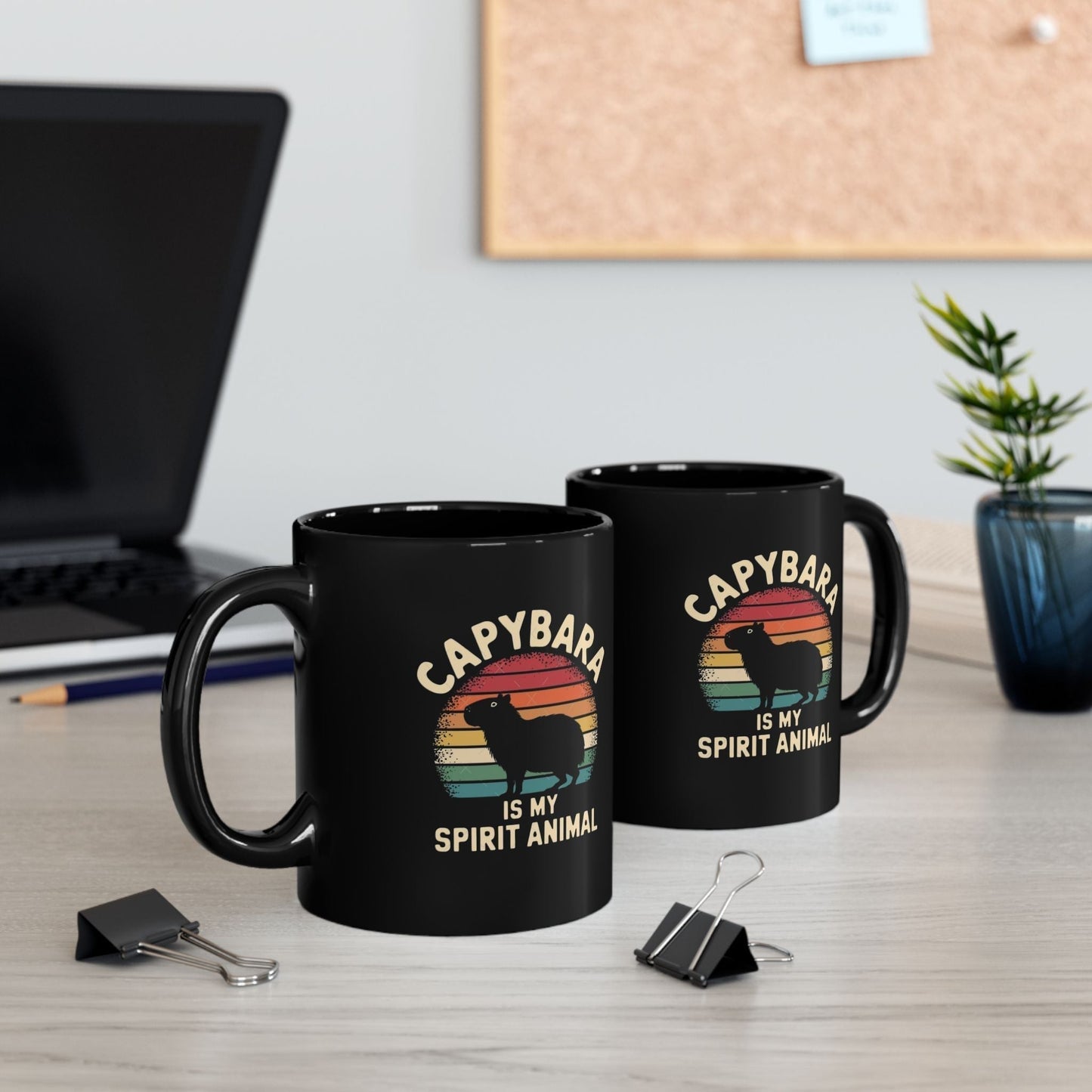 Capybara Spirit Animal Mug - Fun Black Coffee Cup for Funny Capybara Mug