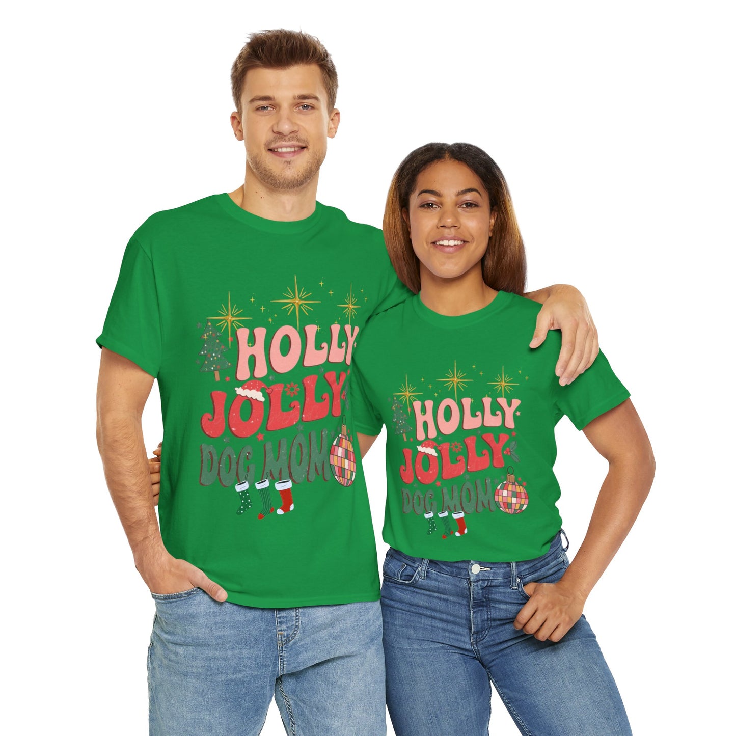 Retro Christmas Shirt, Holly Jolly Dog Mom Shirt