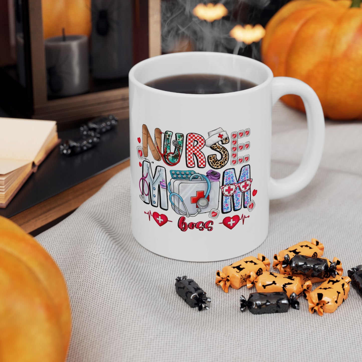 Nurse Mom Boss Mugs, Gift For Nurse Mom