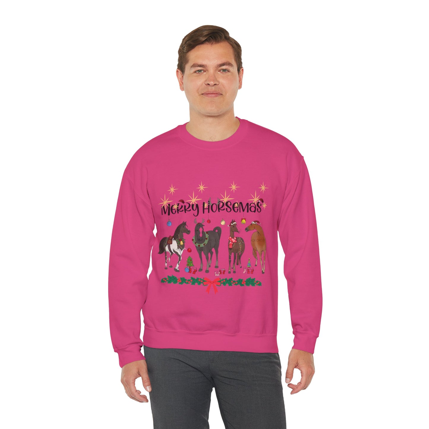 Christmas Horse Sweatshirt, Merry Horsemas