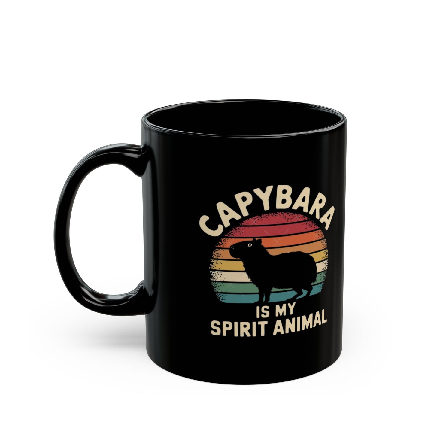 Capybara Spirit Animal Mug - Fun Black Coffee Cup for Funny Capybara Mug