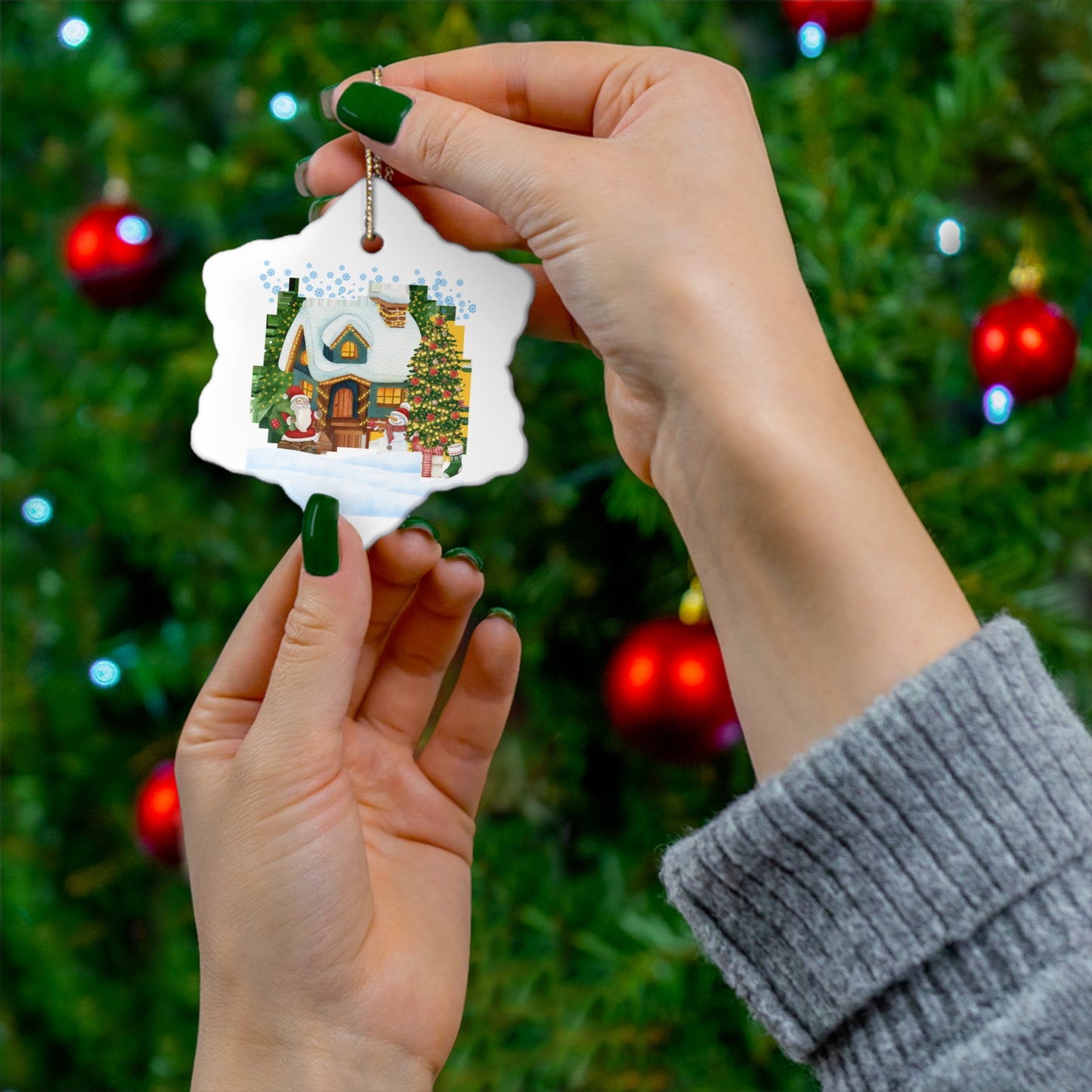 Santa Retro Christmas Ornaments