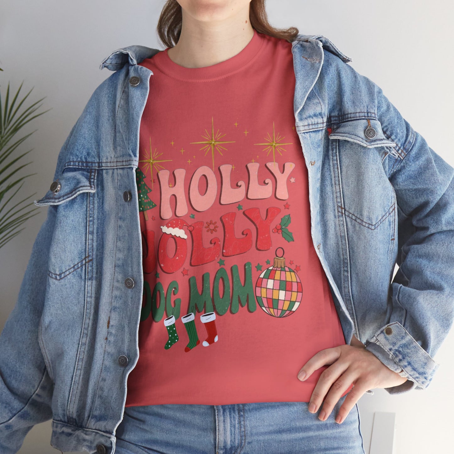 Retro Christmas Shirt, Holly Jolly Dog Mom Shirt