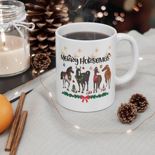 Christmas Horse Mugs, Merry Horsemas