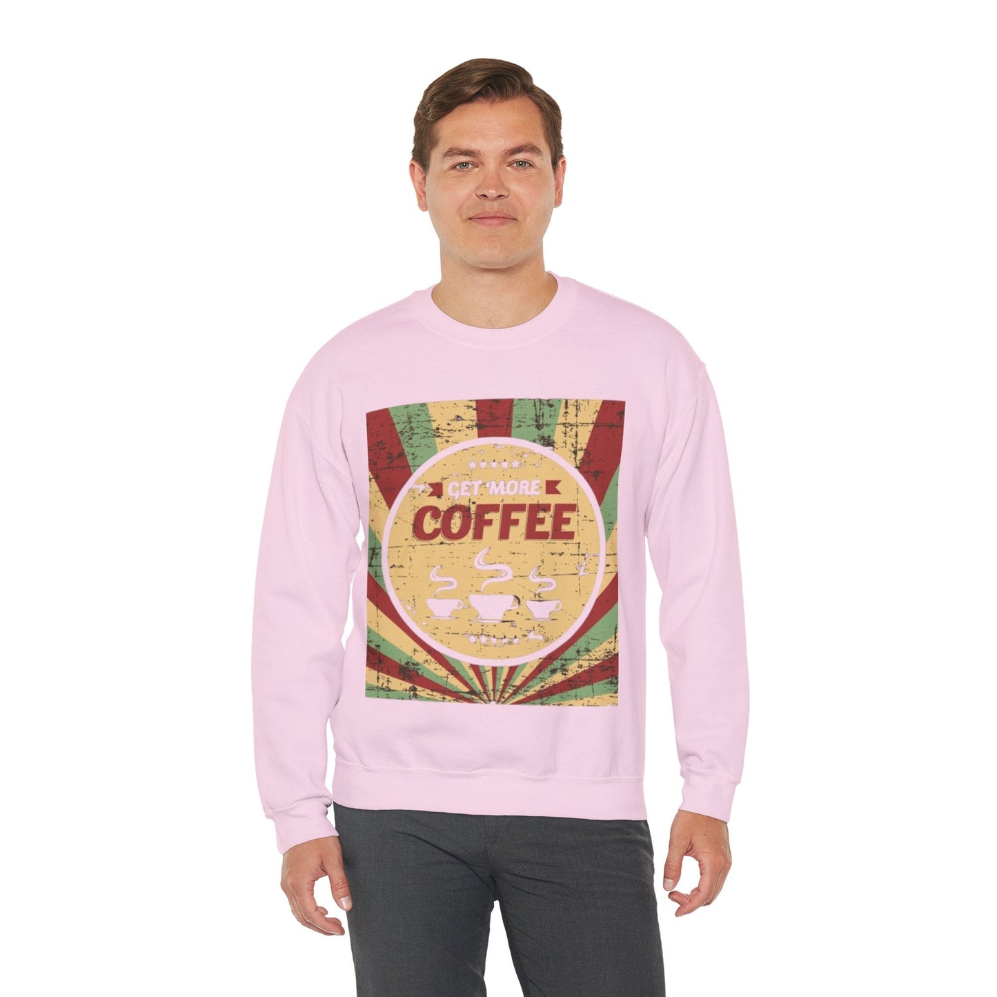 Get More Coffee Crewneck Sweatshirt - Cozy Unisex Apparel for Coffee Lovers