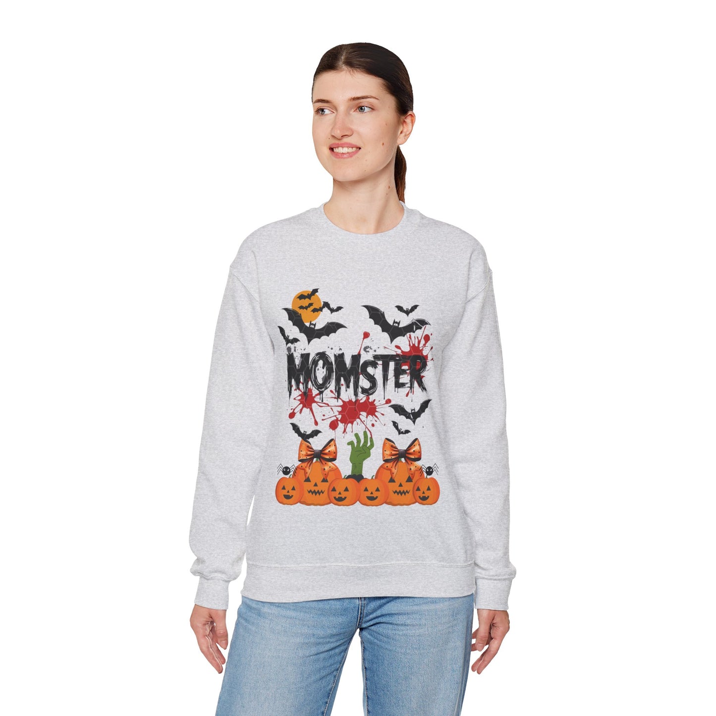 Momster Sweatshirt, Funny Halloween Crewneck Sweatshirts for Women