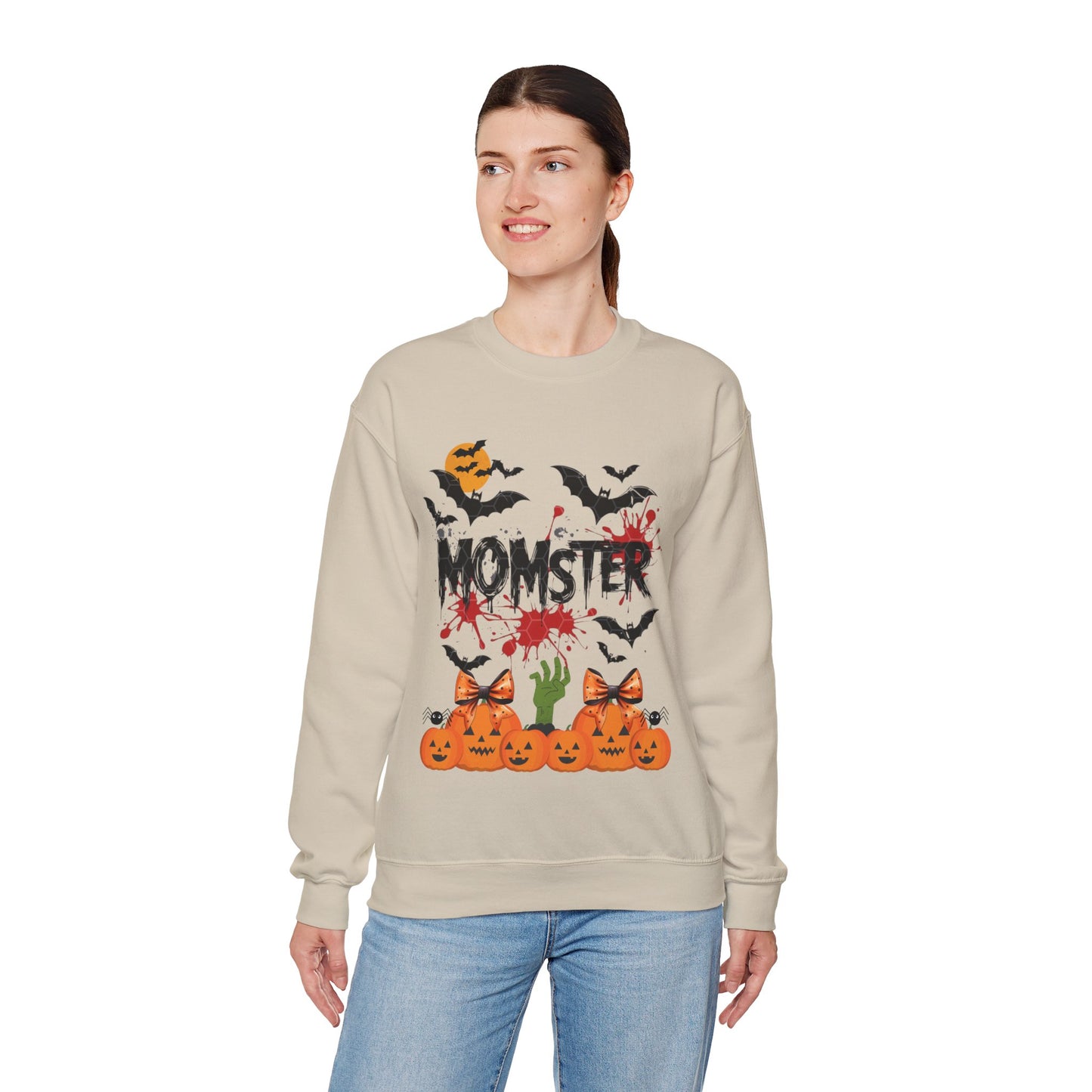 Momster Sweatshirt, Funny Halloween Crewneck Sweatshirts for Women