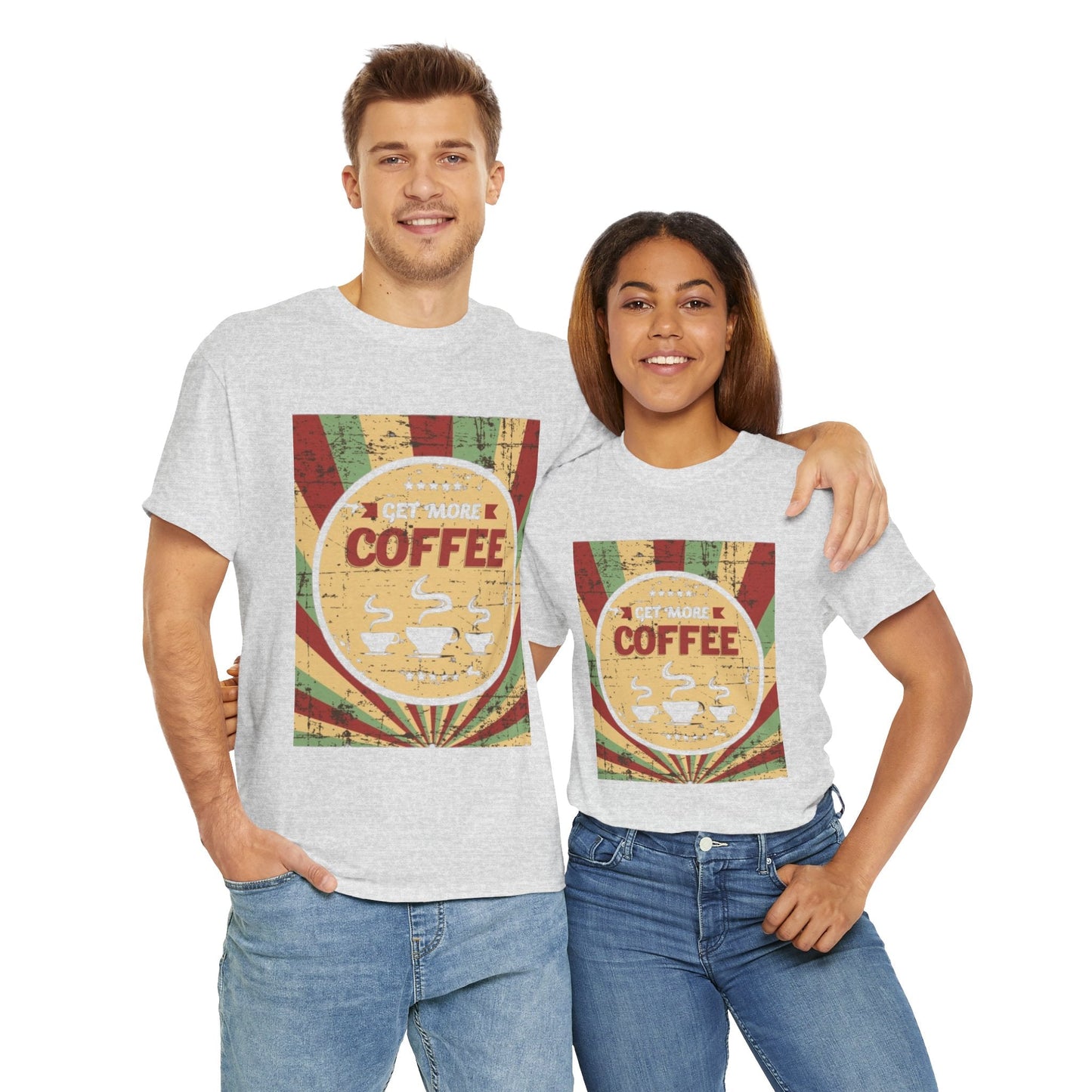 Get More Coffee Unisex Heavy Cotton Tee – Comfortable Coffee Lover's Shirt for Every Occasion