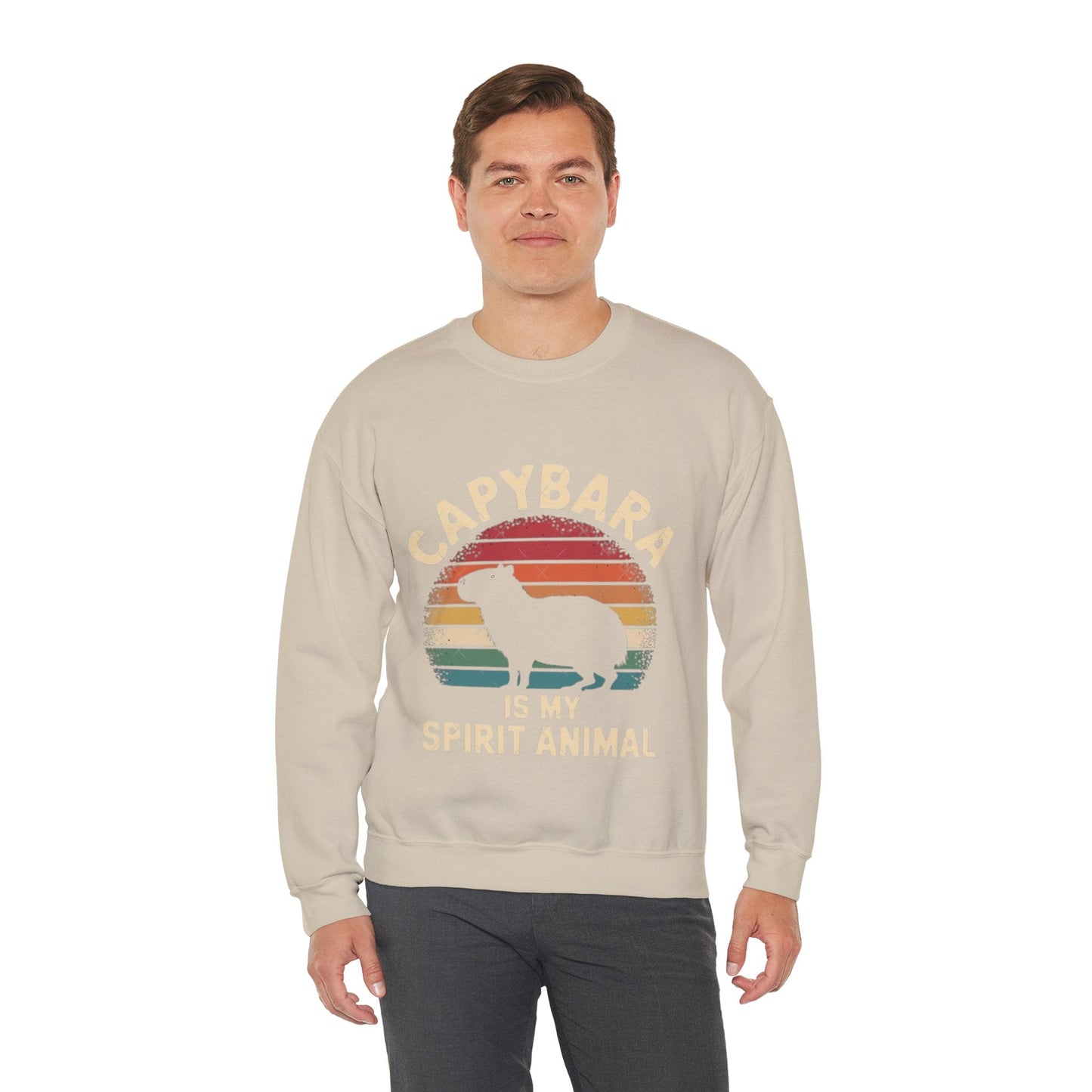 Capybara Spirit Animal Crewneck Sweatshirt | Cozy & Fun Unisex Design