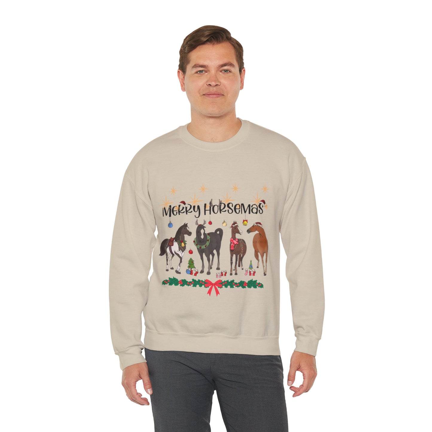 Christmas Horse Sweatshirt, Merry Horsemas