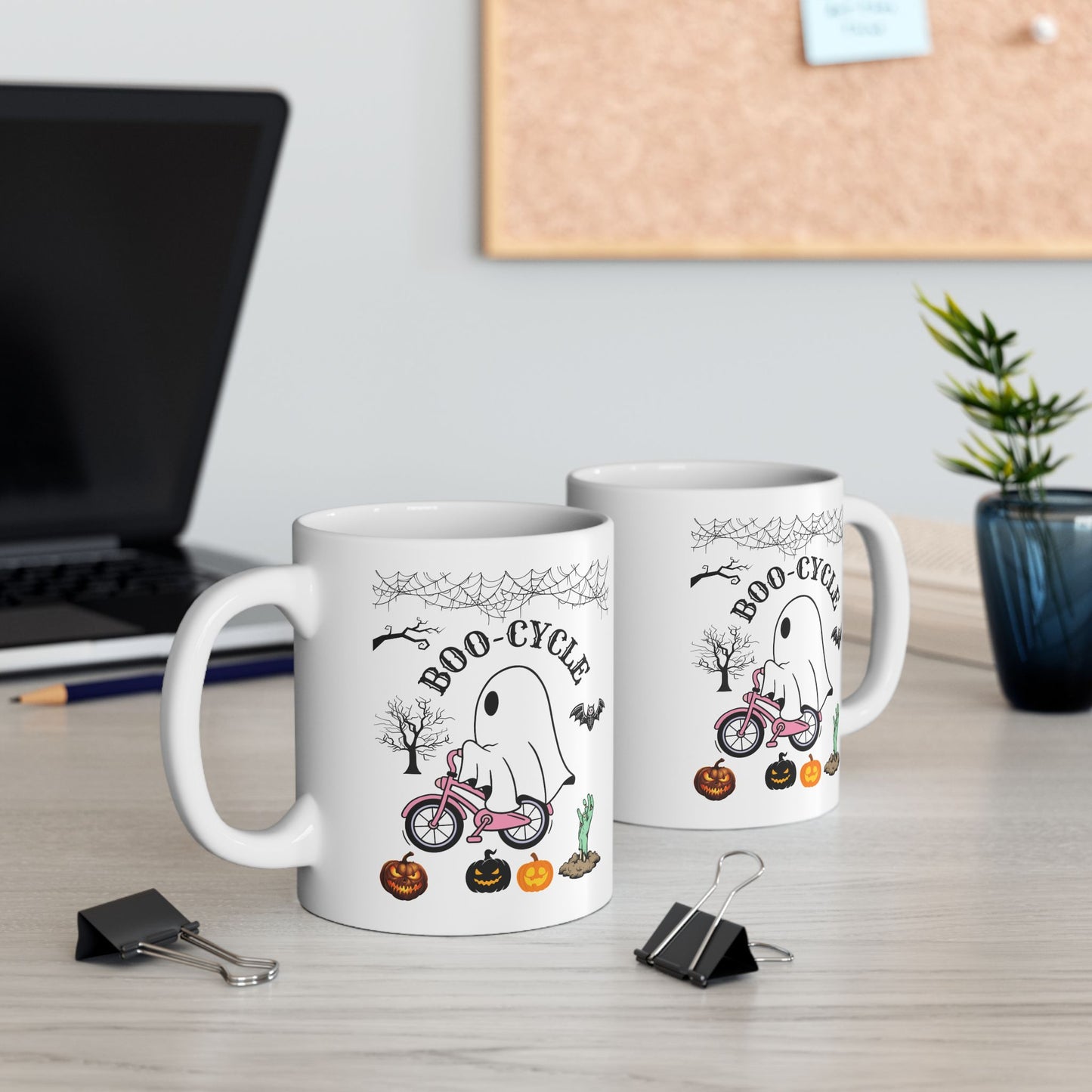 Boo-Cycle Mugs, Halloween Mugs