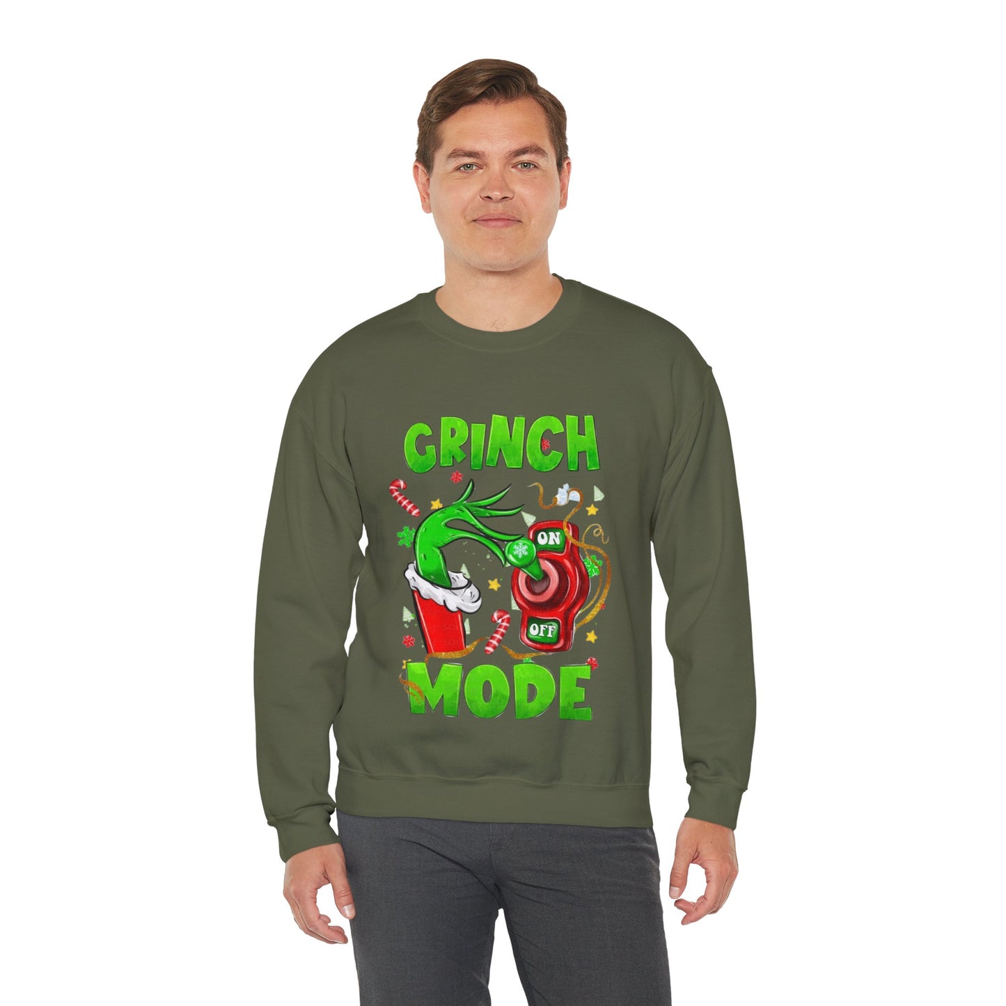 Grinch Mode On Christmas Sweatshirt