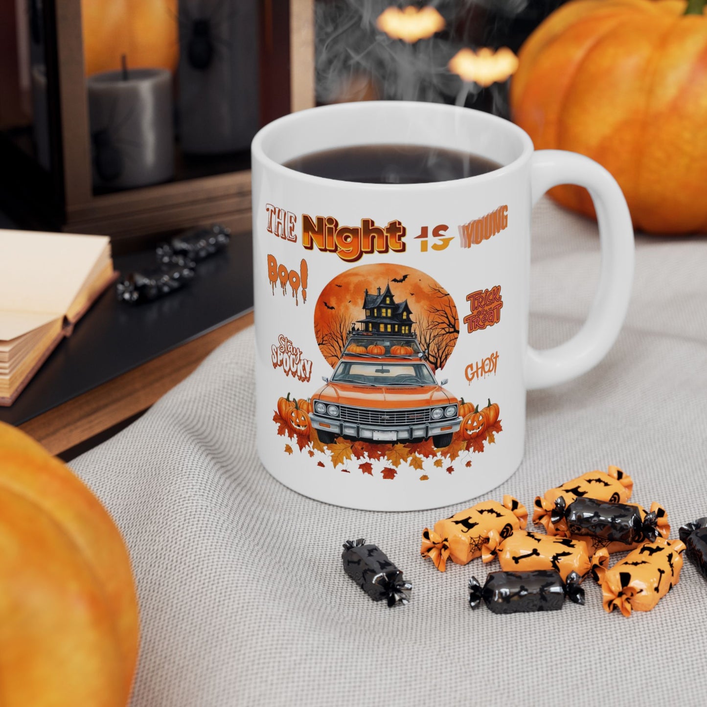 Halloweentown Mugs, Retro Halloween Gift, Fall Sweatshirt, Pumpkin Mugs, Halloween Crewneck, Spooky Season, Vintage Halloen Mugs, Mugs Gift