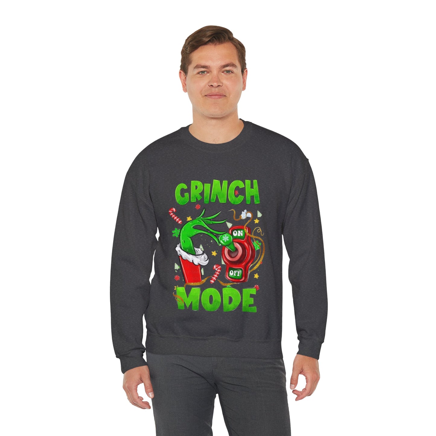 Grinch Mode On Christmas Sweatshirt