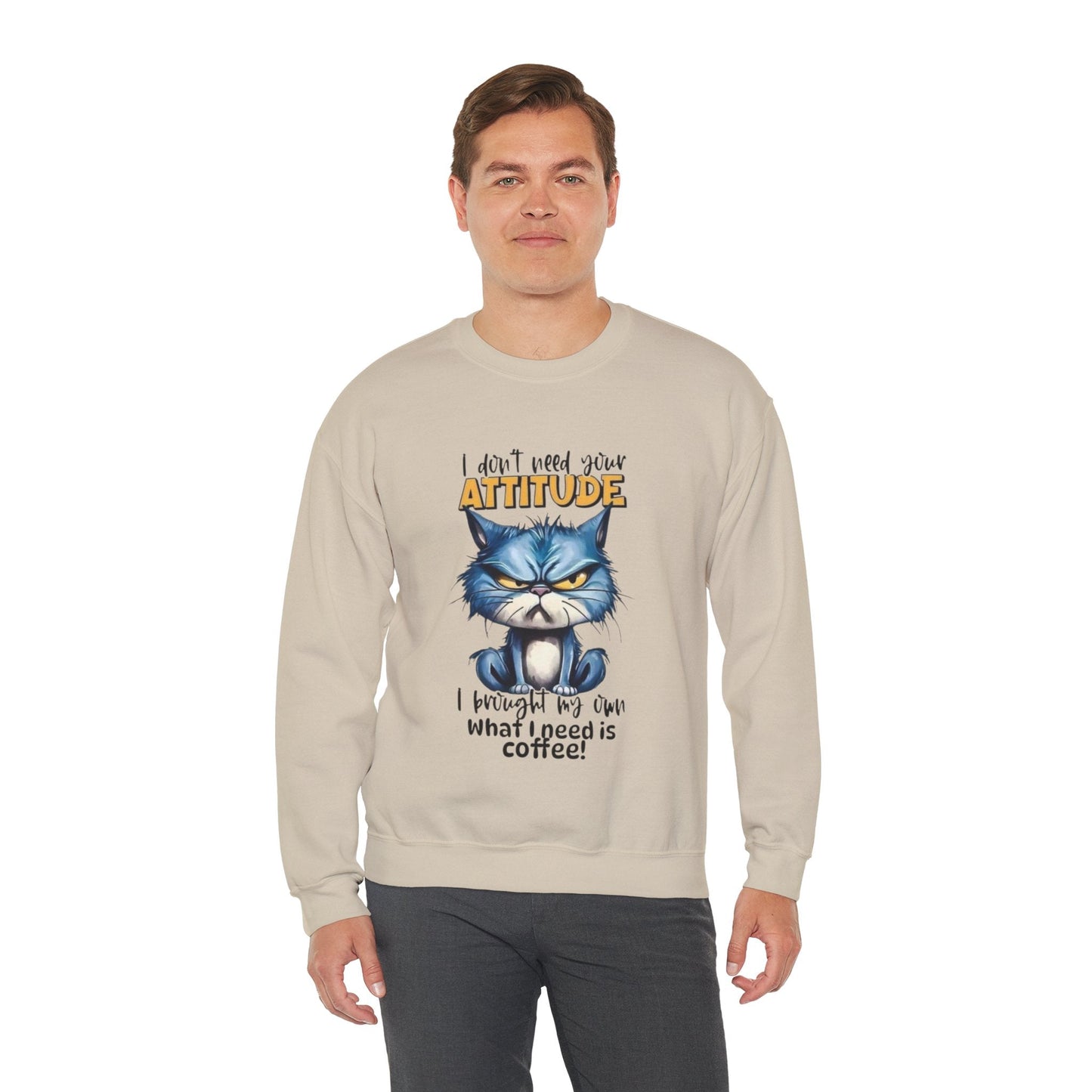 Funny Coffee Attitude Unisex Crewneck Sweatshirt