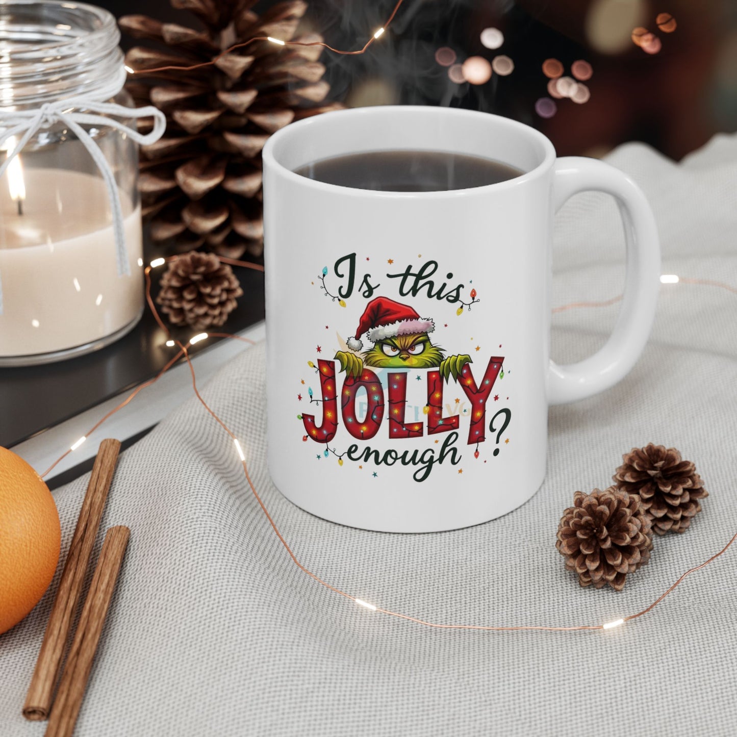 Is this Jolly Enough,Christmas Grinch Mugs