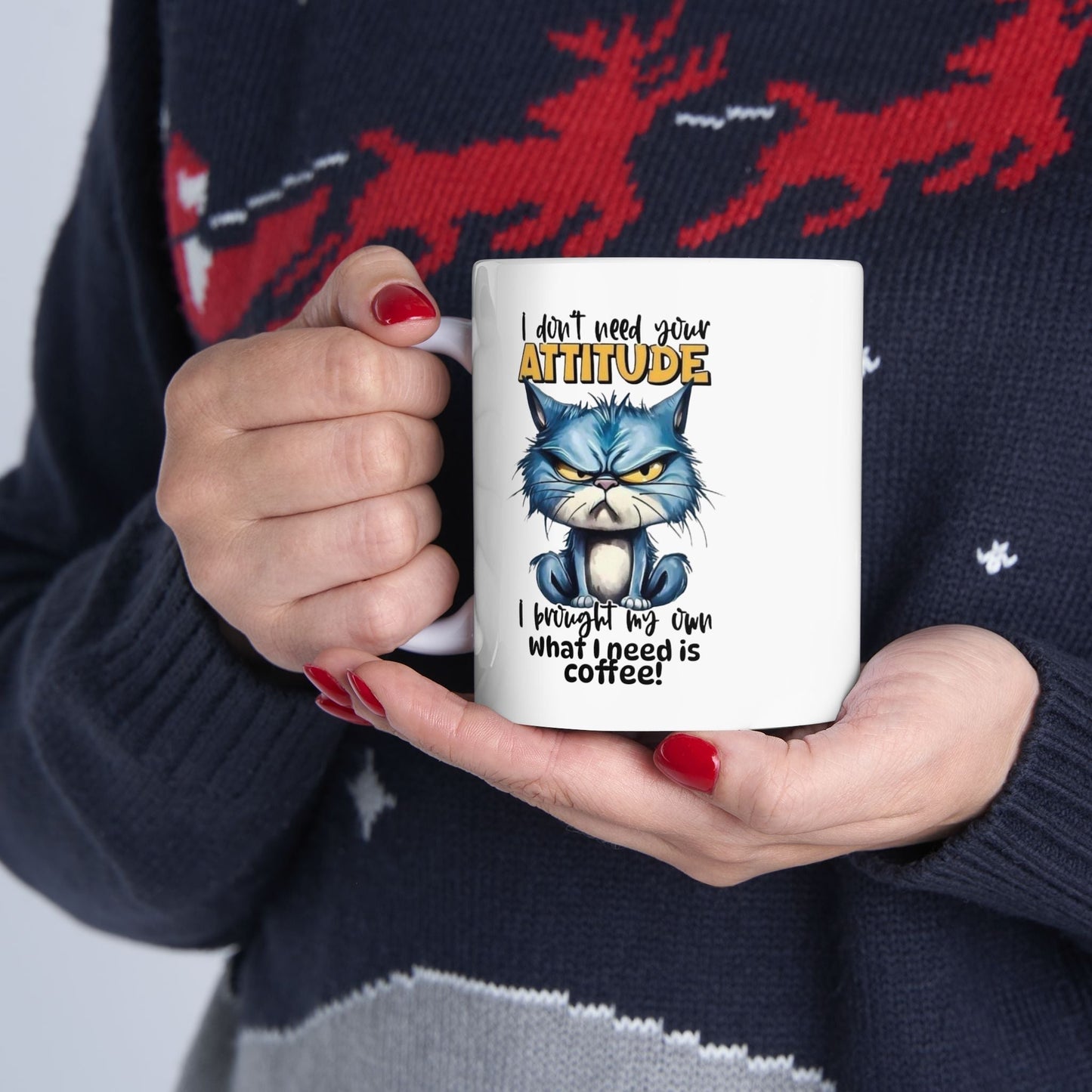 Funny Cat Attitude Ceramic Mug - Perfect Gift for Cat Lovers
