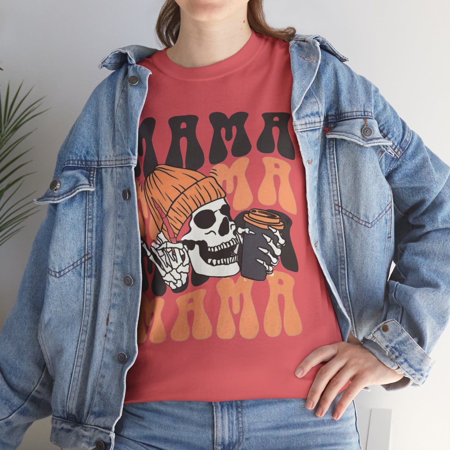 Mama Coffee Halloween Shirt, Funny Skeleton Halloween T-shirt, Coffee Lovers Gift, Vintage Halloween Tshirt, Skeleton Coffee Lover Gifts