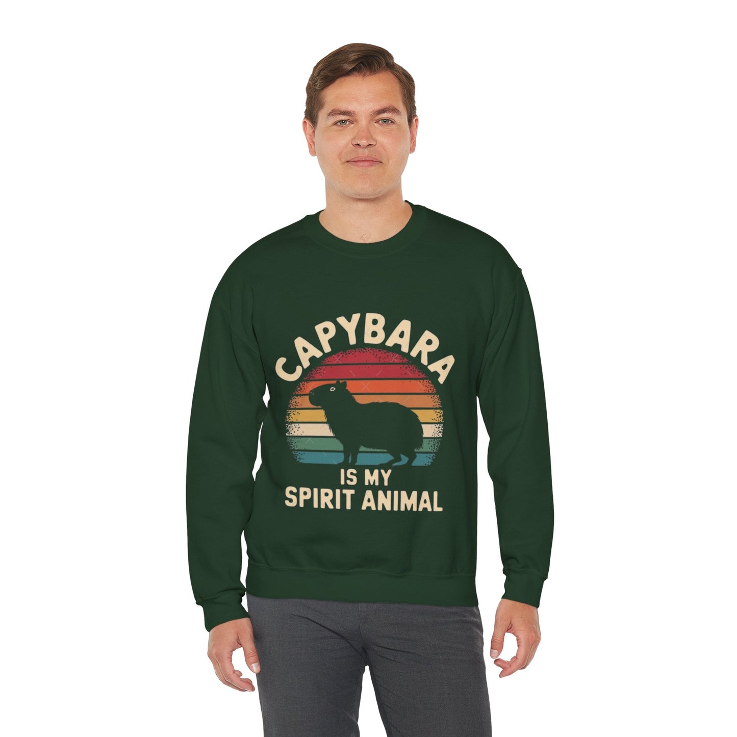 Capybara Spirit Animal Crewneck Sweatshirt | Cozy & Fun Unisex Design