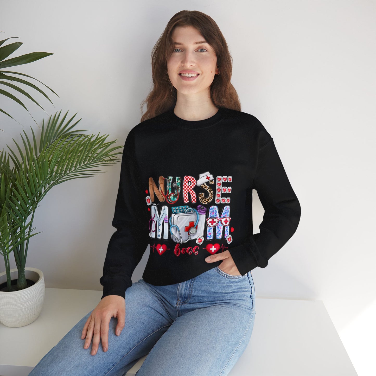 Nurse Mom Boss Sweatshirt, Gift For Nurse Mom