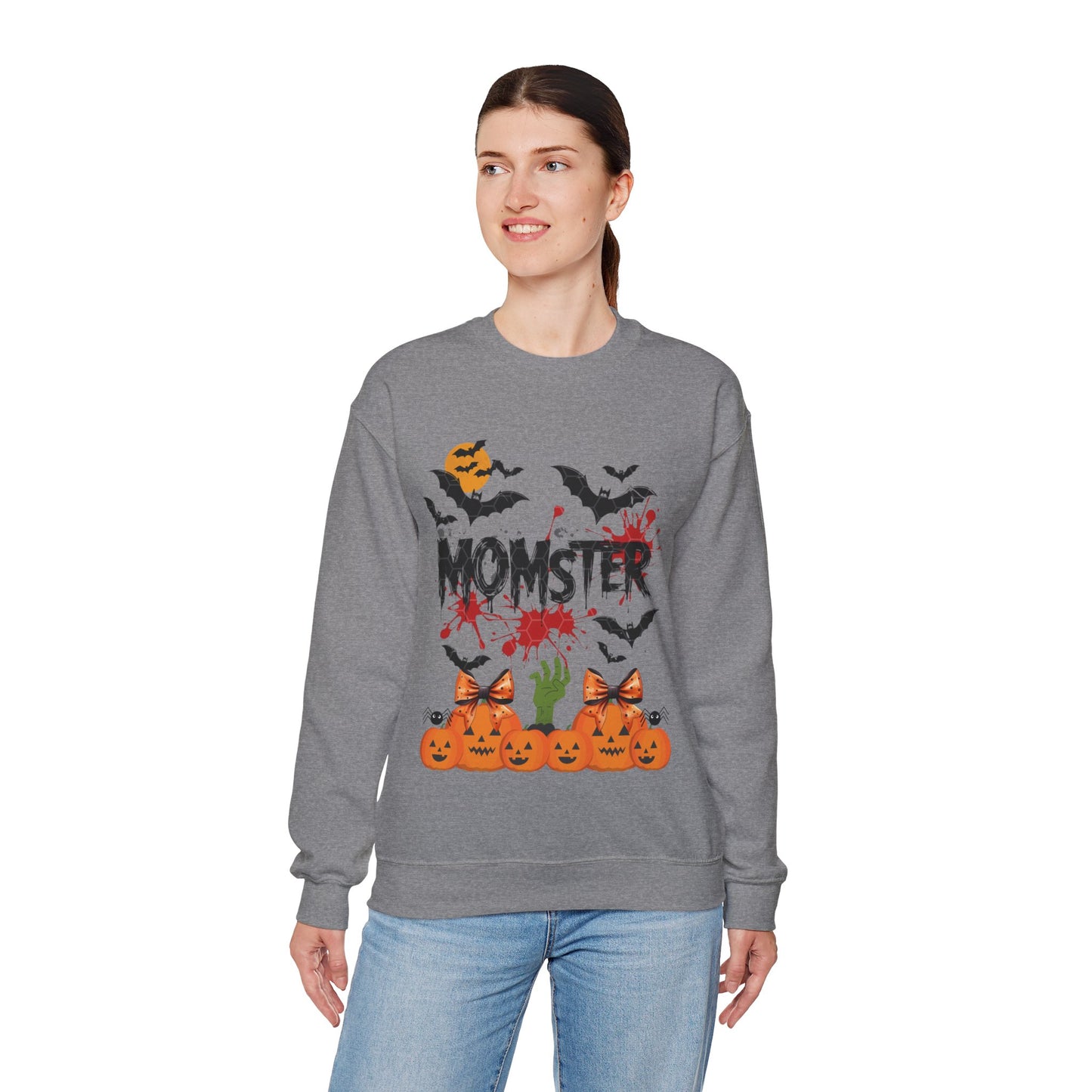 Momster Sweatshirt, Funny Halloween Crewneck Sweatshirts for Women