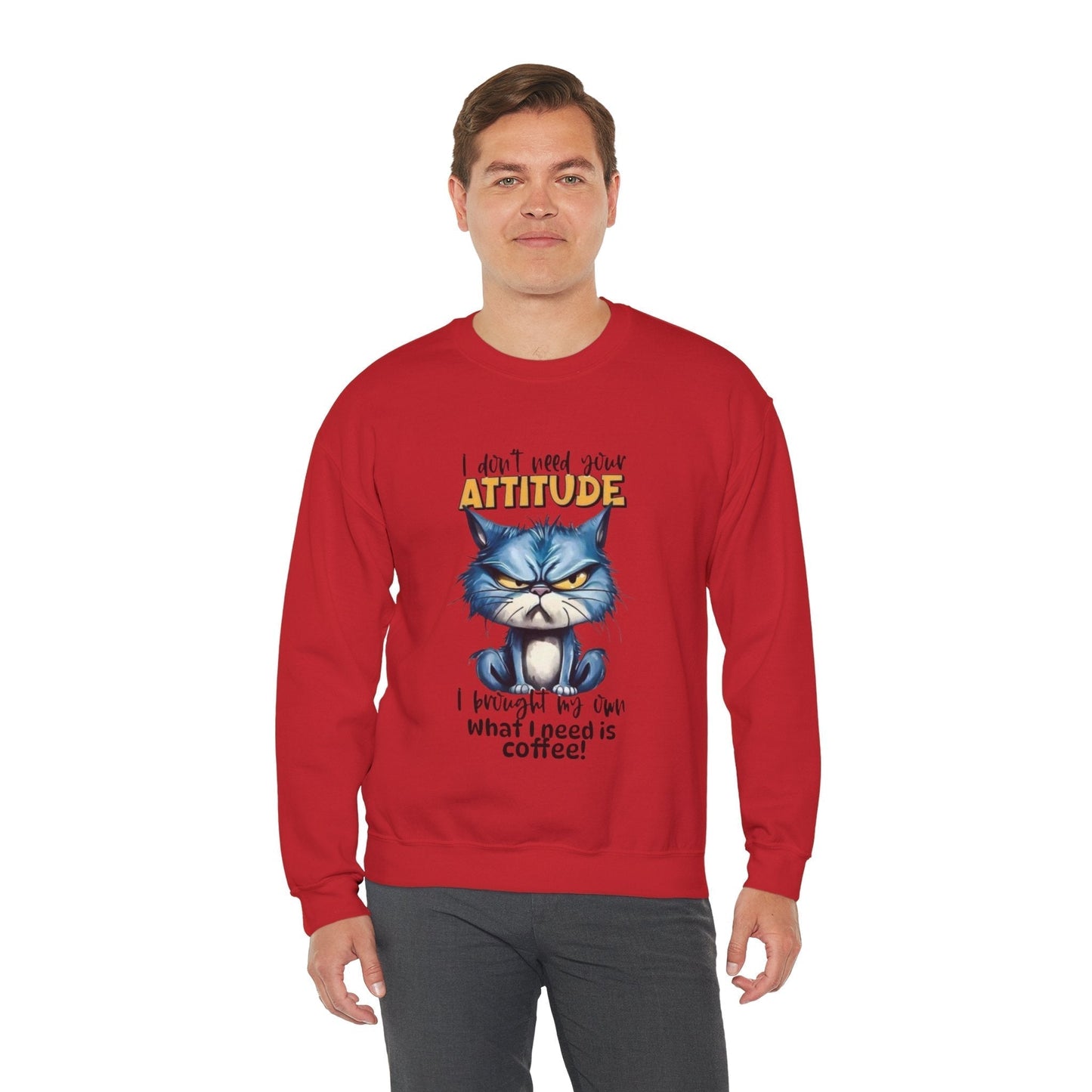 Funny Coffee Attitude Unisex Crewneck Sweatshirt