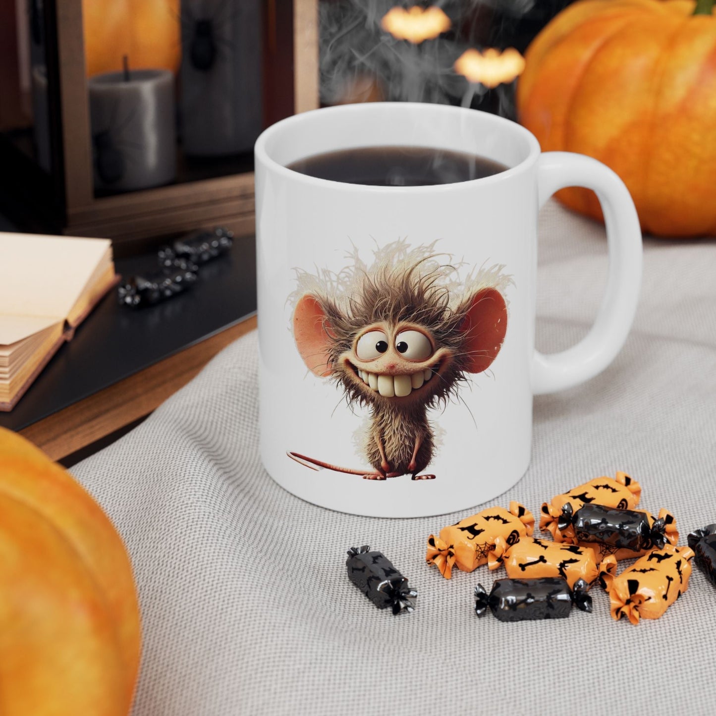 Cute Fuzzy Cartoon Insect Ceramic Mug - 11oz & 15oz Coffee Cup for Bug Lovers