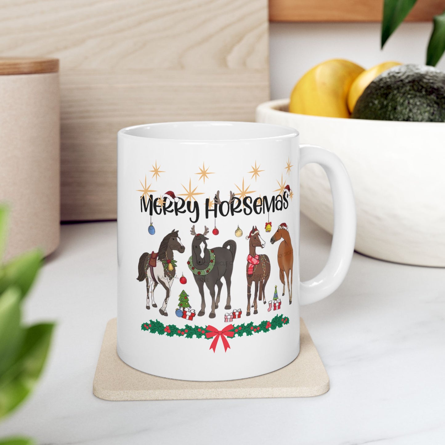 Christmas Horse Mugs, Merry Horsemas