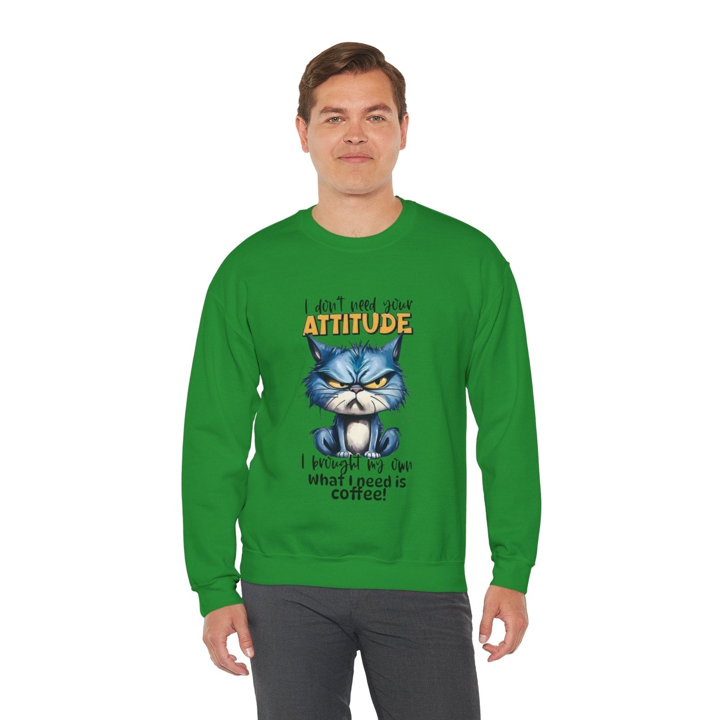 Funny Coffee Attitude Unisex Crewneck Sweatshirt