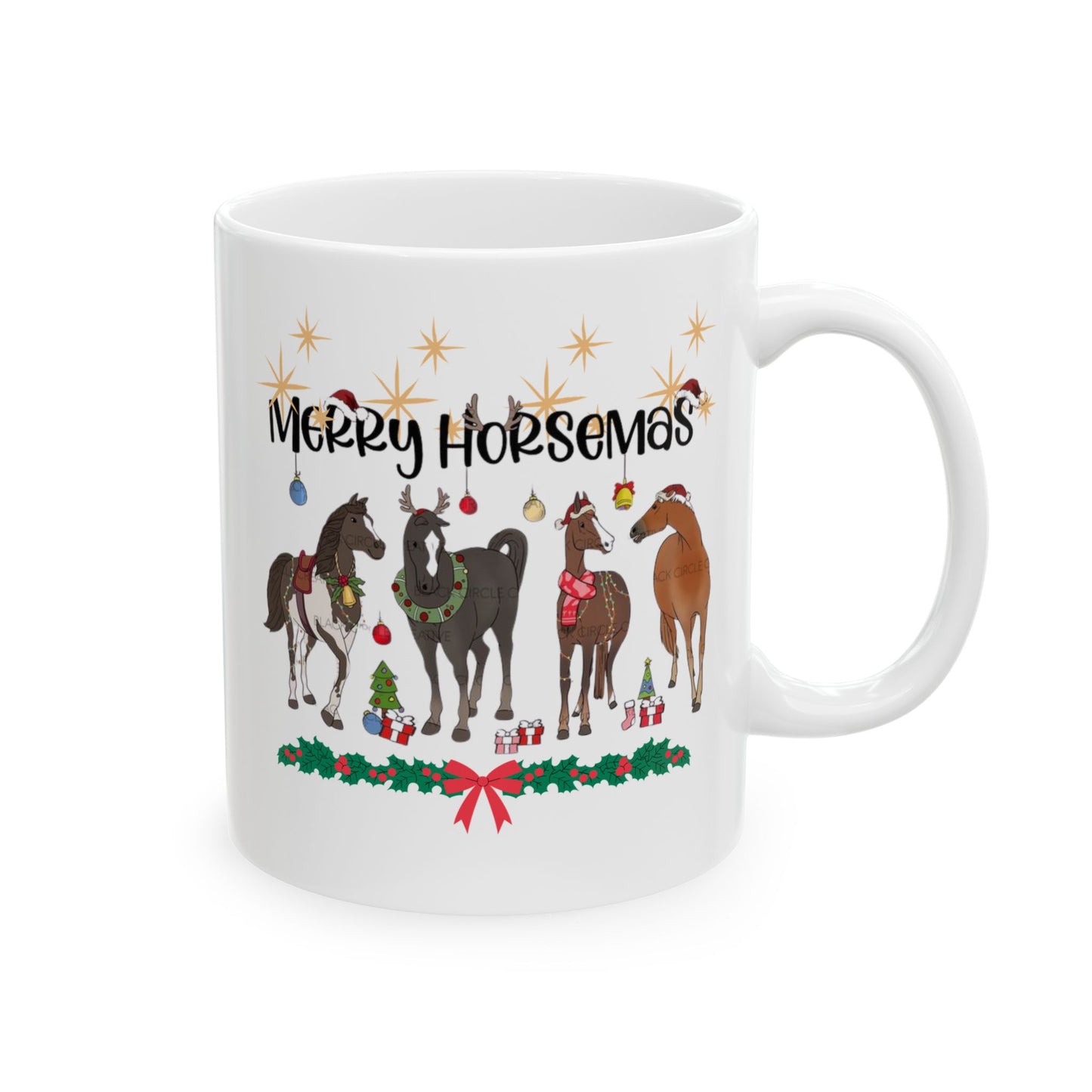 Christmas Horse Mugs, Merry Horsemas