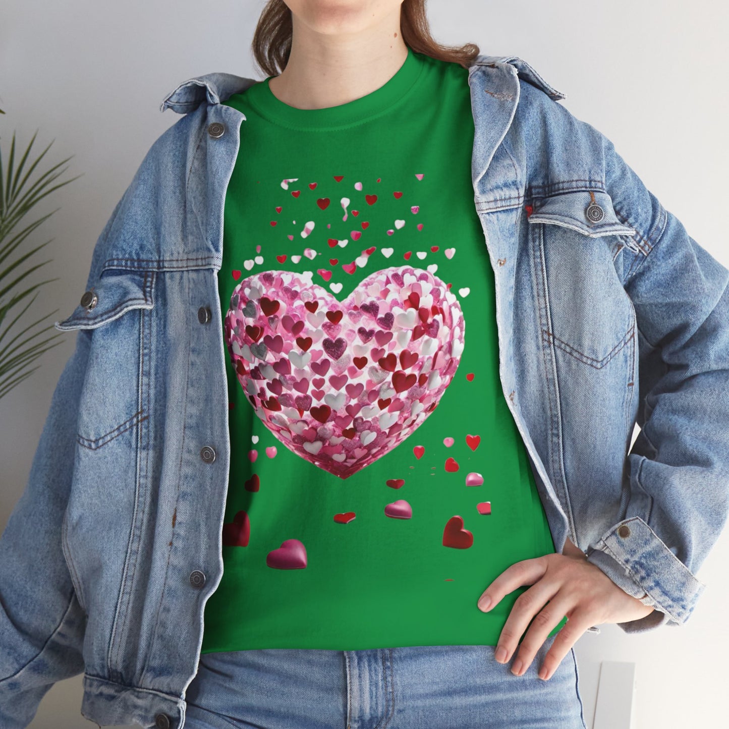 3D Hearts Valentine's Day T-Shirt, Red Hearts T-shirt Gift