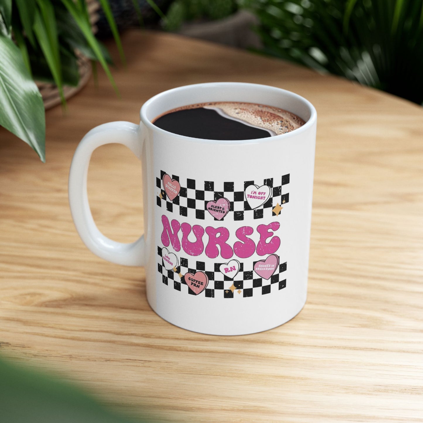 Love Nurse Retro Mugs, Retro Comfort Nurse Gift