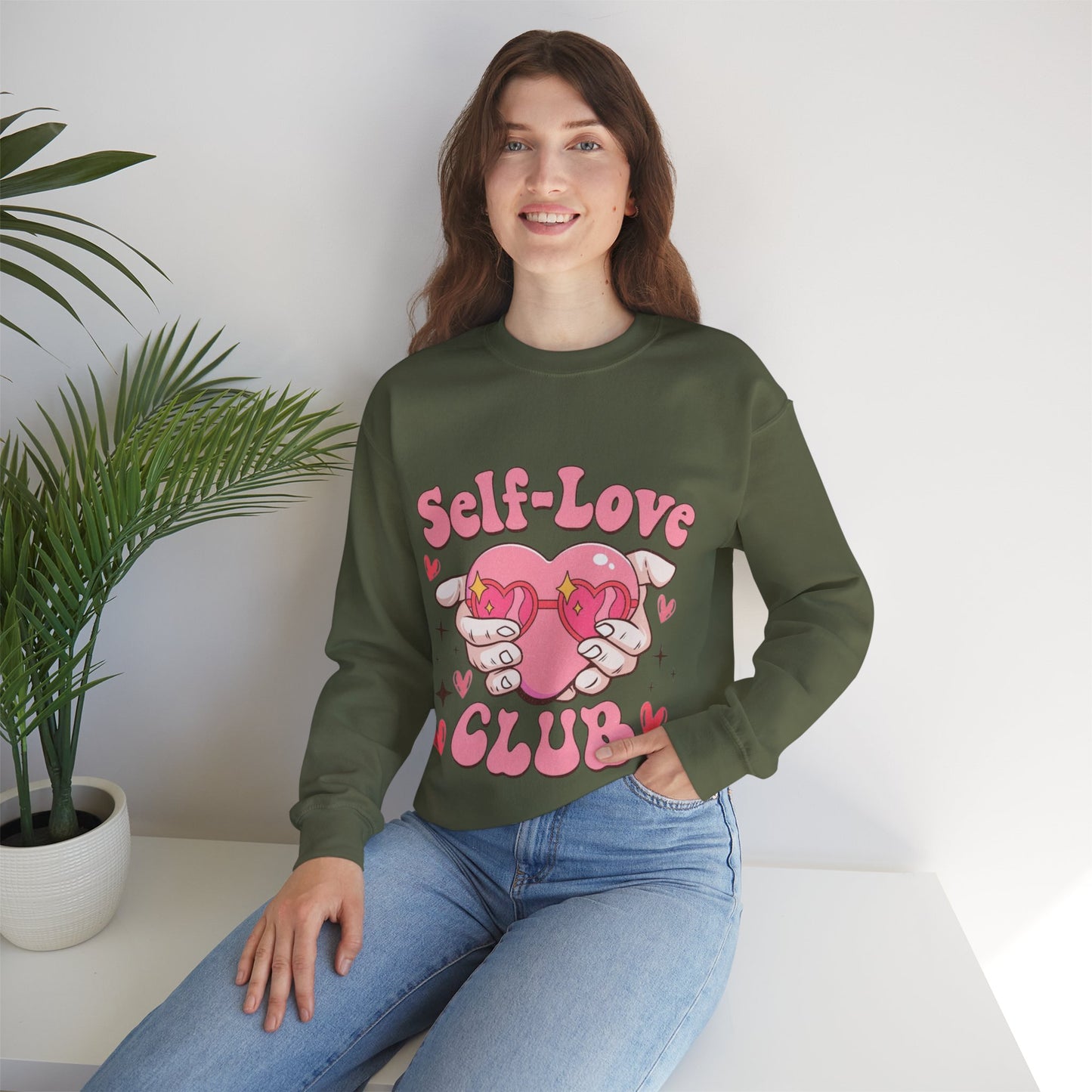 Self Love Club Retro Sweatshirt, Funny Valentines Day Gift