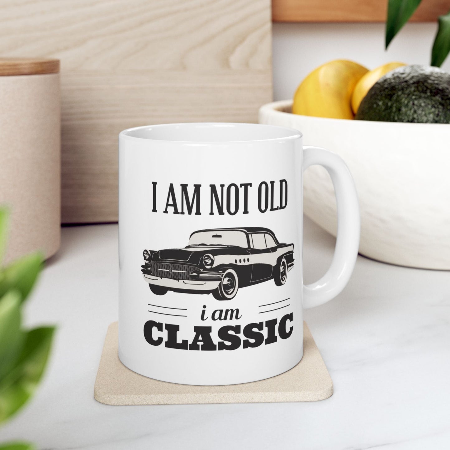 Classic Car Enthusiast Ceramic Mug - Perfect Gift for Men and Women