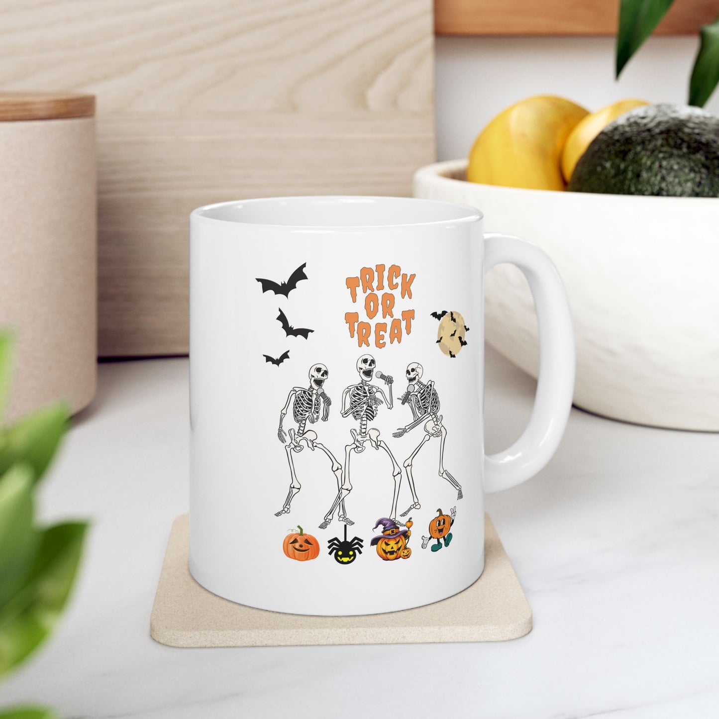 Trick or Treat Halloween Mugs, Halloween Skeleton Mugs, Dead Halloween Mugs, Skull Mugs halloween Retro, Funny Pumpkin Mugs, Funny Skeleton Gift