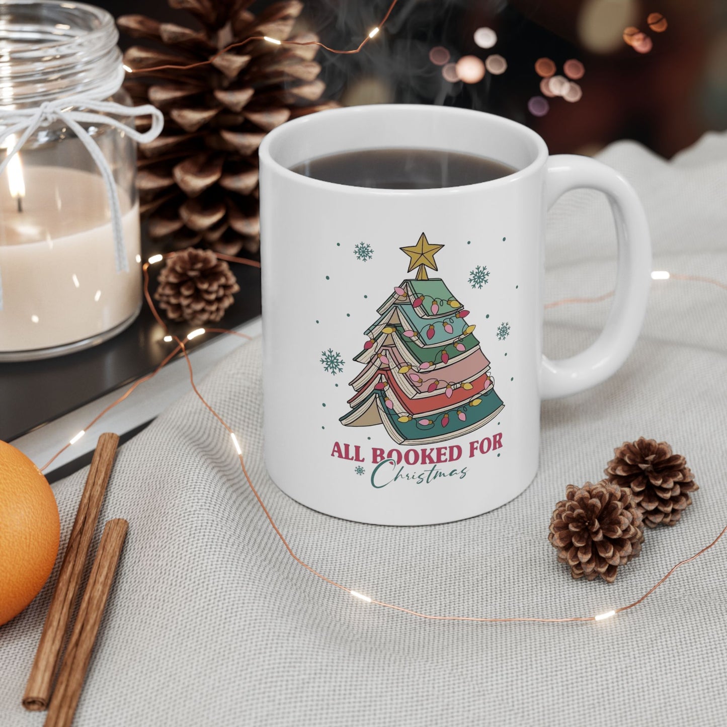 All Booked For Christmas Mugs