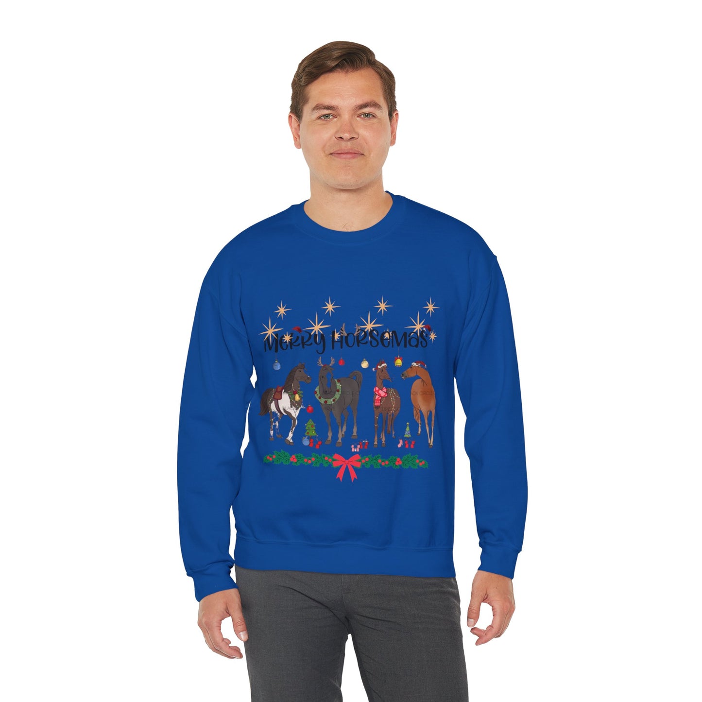 Christmas Horse Sweatshirt, Merry Horsemas